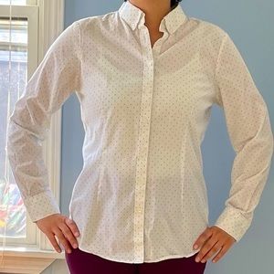 Cute Brooks Brothers Women’s Shirt - white with black dots
